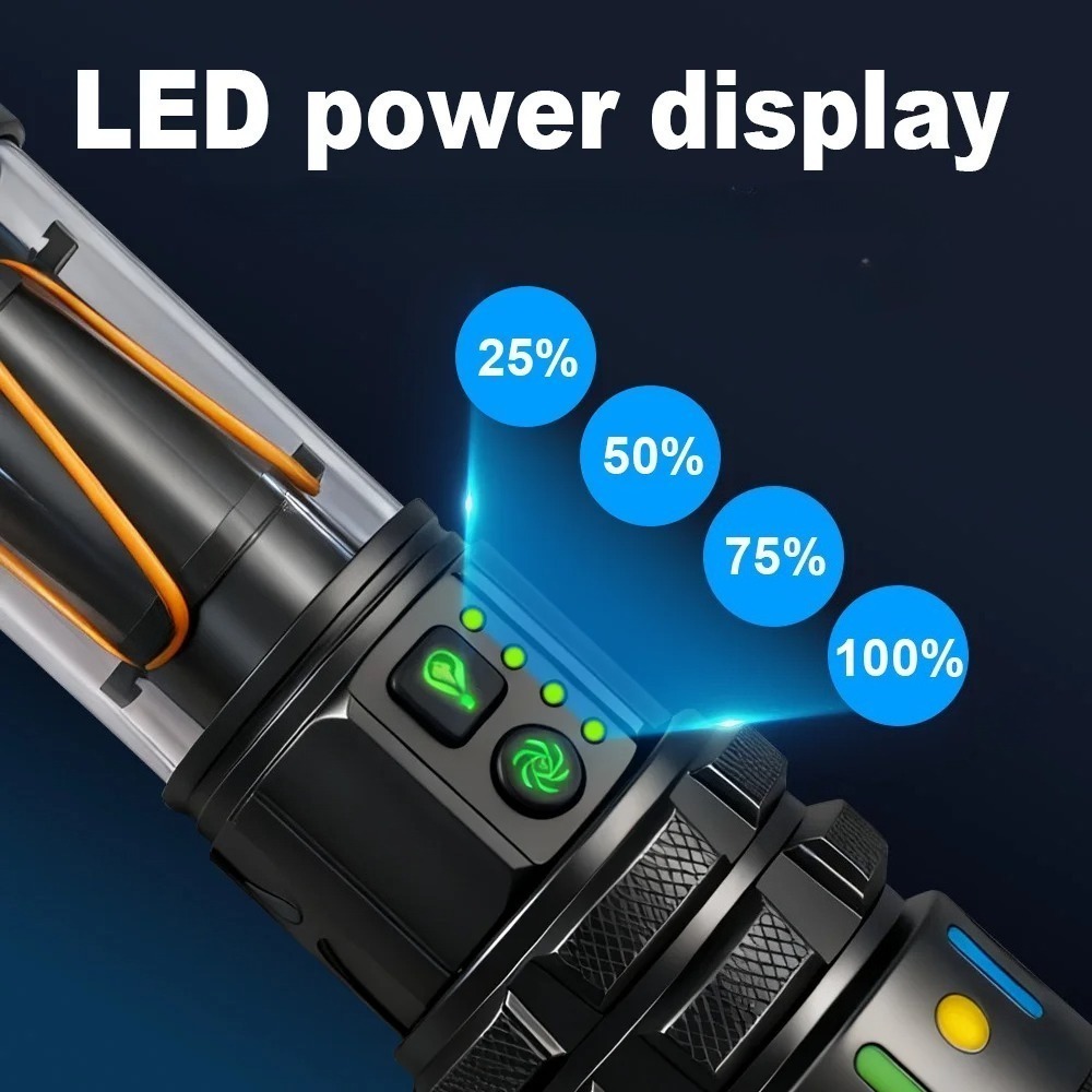 مصباح يدوي LED قوي فائق السطوع - مراجعة Power Bank وسعره