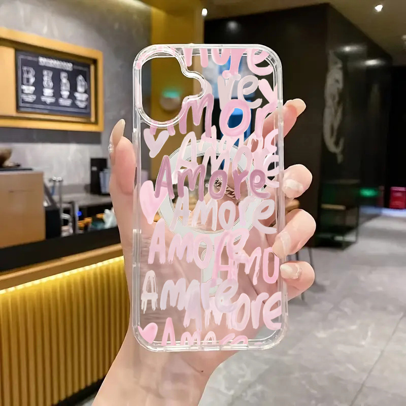 غطاء هاتف رومانسي بحروف وردية  - مراجعة Wireless Charger وسعره