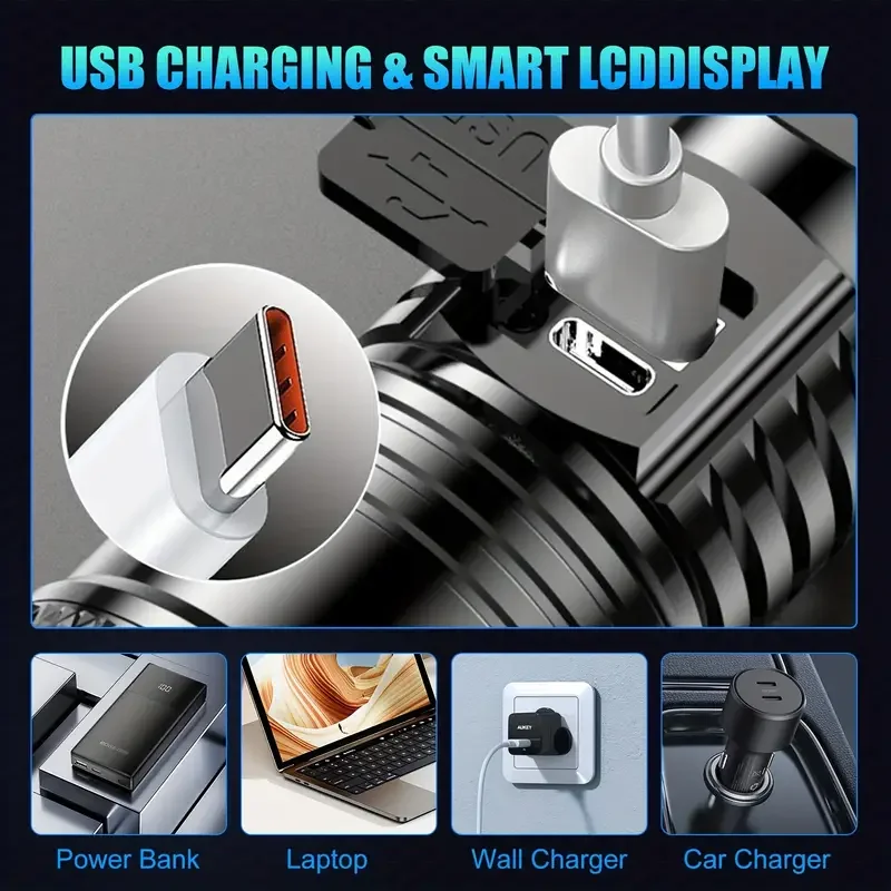 التكتيكية مصباح ليد جيب 2000LM - مراجعة Power Bank وسعره